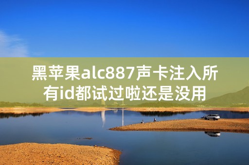 黑苹果alc887声卡注入所有id都试过啦还是没用