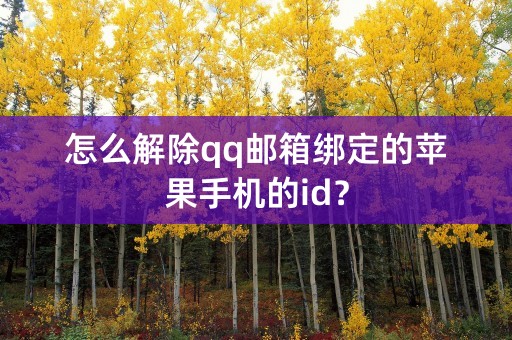 怎么解除qq邮箱绑定的苹果手机的id？