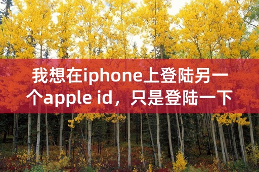 我想在iphone上登陆另一个apple id，只是登陆一下，事后要换回原来的id，怎么弄?