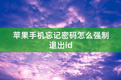 苹果手机忘记密码怎么强制退出id