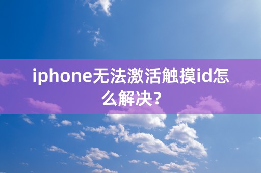 iphone无法激活触摸id怎么解决？