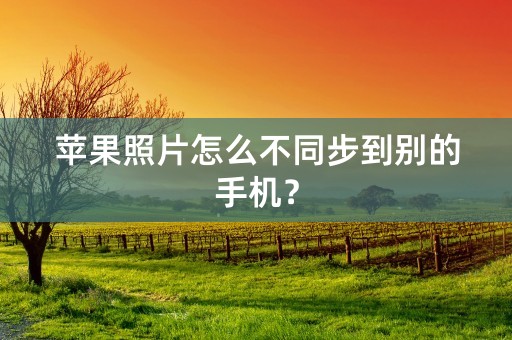 苹果照片怎么不同步到别的手机？