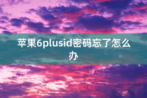 苹果6plusid密码忘了怎么办