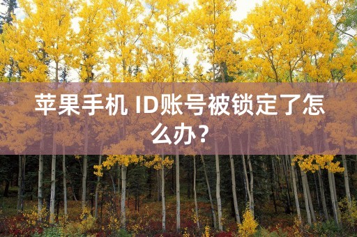 苹果手机 ID账号被锁定了怎么办？