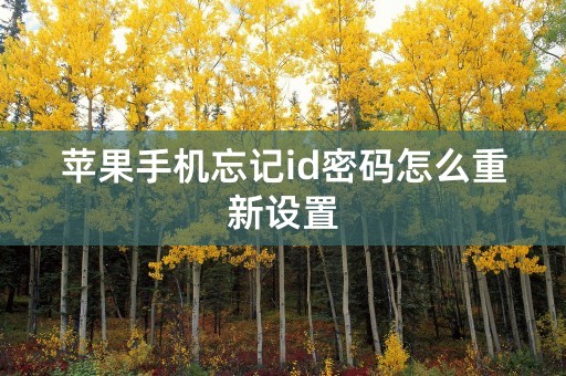 苹果手机忘记id密码怎么重新设置