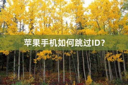 苹果手机如何跳过ID？