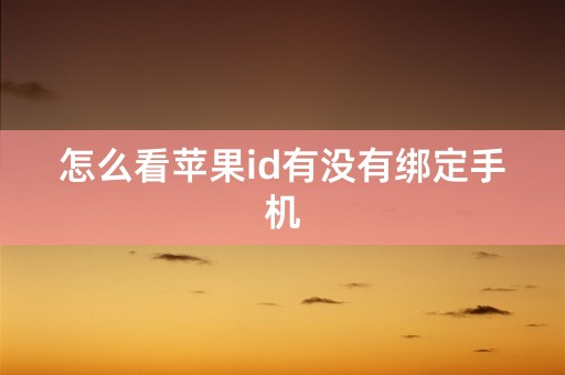 怎么看苹果id有没有绑定手机