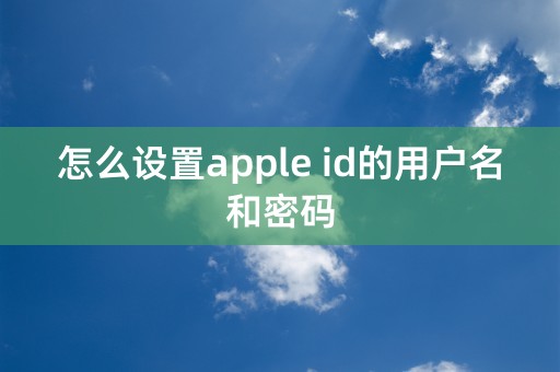 怎么设置apple id的用户名和密码