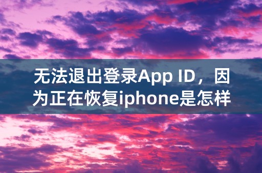 无法退出登录App ID，因为正在恢复iphone是怎样回事？