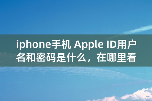 iphone手机 Apple ID用户名和密码是什么，在哪里看？