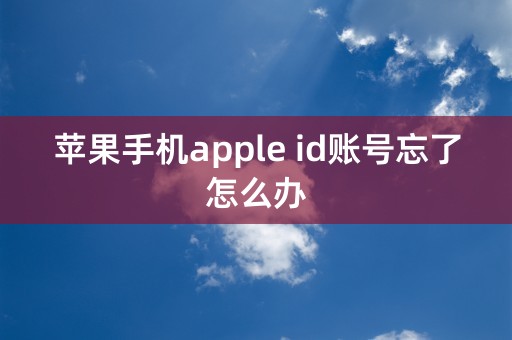 苹果手机apple id账号忘了怎么办