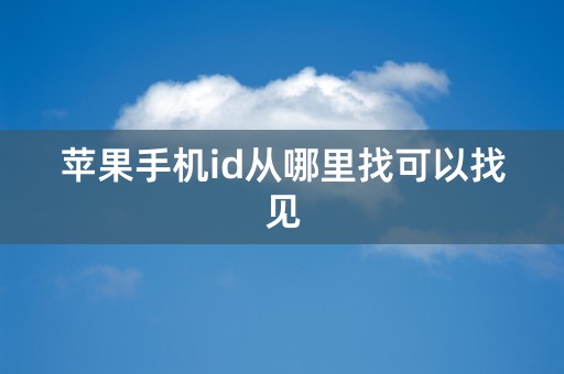 苹果手机id从哪里找可以找见