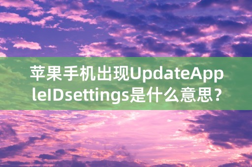 苹果手机出现UpdateAppleIDsettings是什么意思？