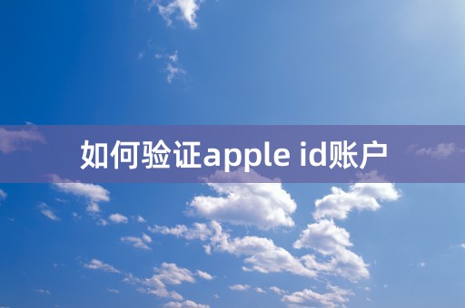 如何验证apple id账户