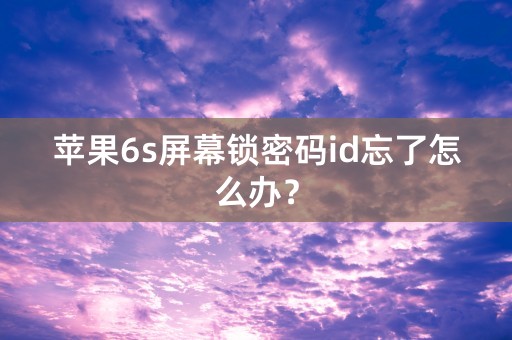 苹果6s屏幕锁密码id忘了怎么办？