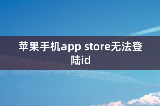 苹果手机app store无法登陆id