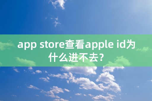 app store查看apple id为什么进不去？