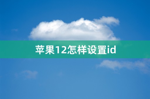 苹果12怎样设置id