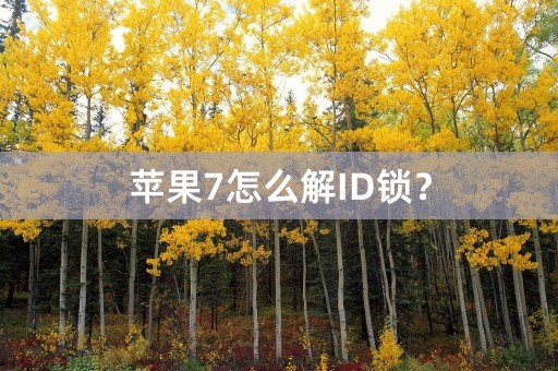 苹果7怎么解ID锁？