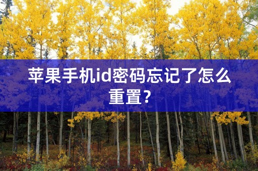 苹果手机id密码忘记了怎么重置？