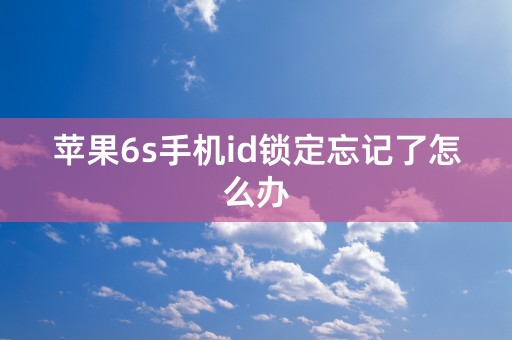 苹果6s手机id锁定忘记了怎么办