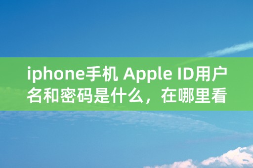 iphone手机 Apple ID用户名和密码是什么，在哪里看？