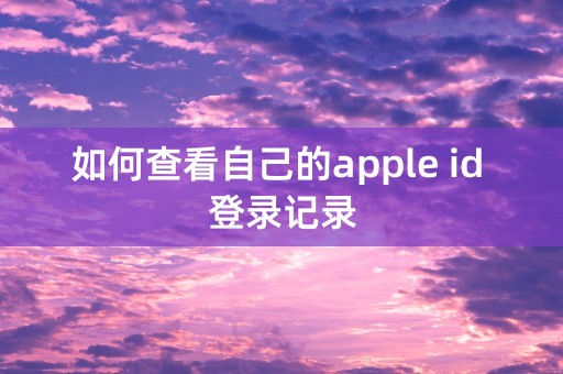 如何查看自己的apple id 登录记录