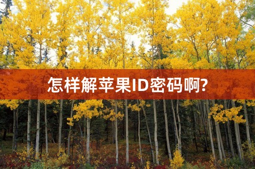 怎样解苹果ID密码啊?