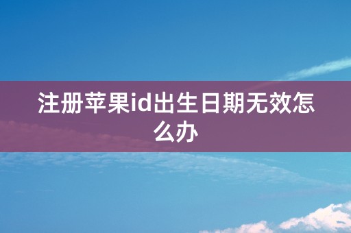 注册苹果id出生日期无效怎么办