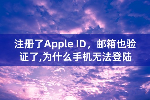 注册了Apple ID，邮箱也验证了,为什么手机无法登陆？