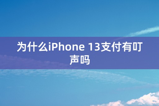 为什么iPhone 13支付有叮声吗