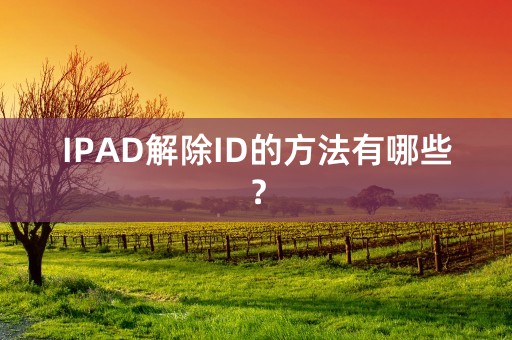 IPAD解除ID的方法有哪些？