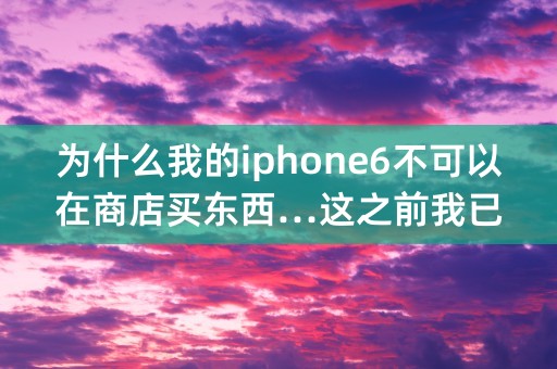 为什么我的iphone6不可以在商店买东西…这之前我已经有了id