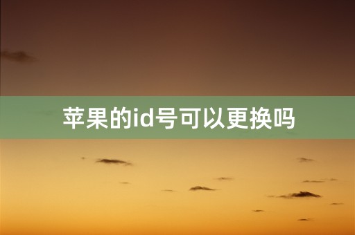 苹果的id号可以更换吗