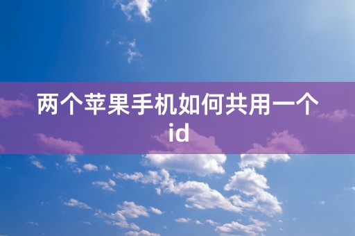 两个苹果手机如何共用一个id