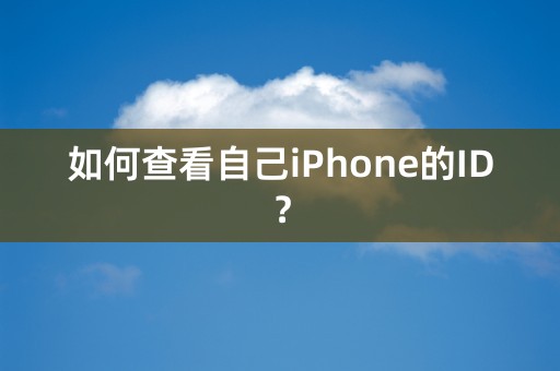 如何查看自己iPhone的ID？