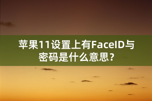 苹果11设置上有FaceID与密码是什么意思？