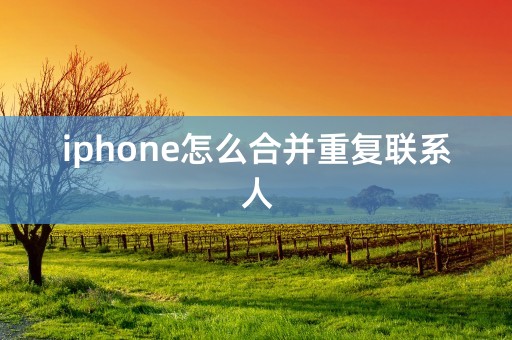 iphone怎么合并重复联系人