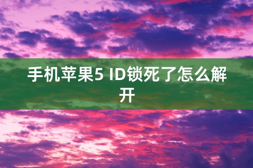 手机苹果5 ID锁死了怎么解开