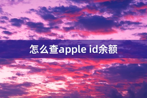 怎么查apple id余额