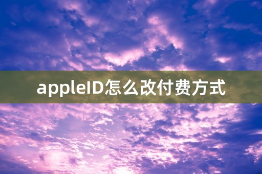 appleID怎么改付费方式