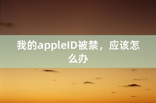 我的appleID被禁，应该怎么办