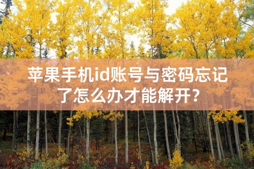 苹果手机id账号与密码忘记了怎么办才能解开？