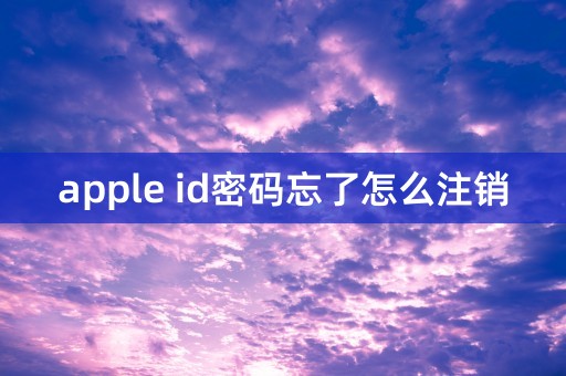 apple id密码忘了怎么注销