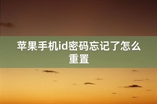 苹果手机id密码忘记了怎么重置