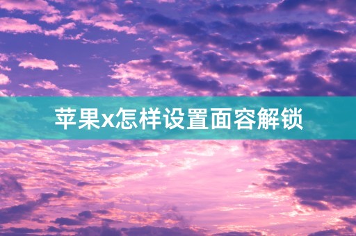 苹果x怎样设置面容解锁