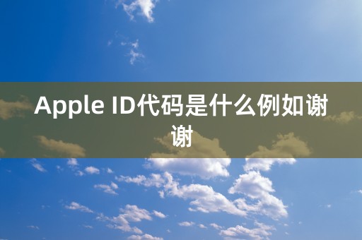 Apple ID代码是什么例如谢谢