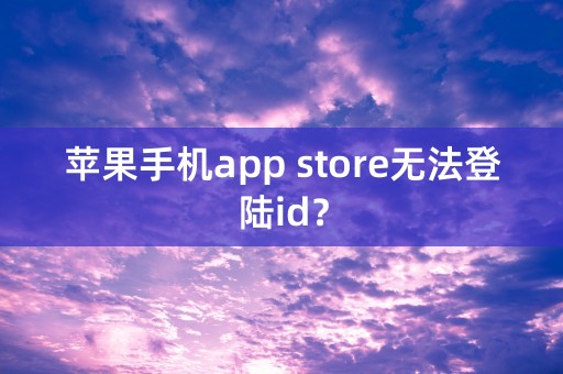 苹果手机app store无法登陆id？