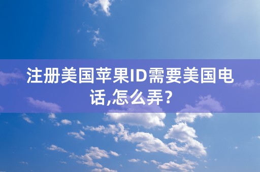 注册美国苹果ID需要美国电话,怎么弄？