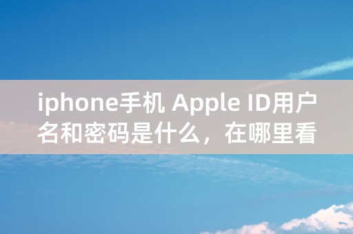 iphone手机 Apple ID用户名和密码是什么，在哪里看？